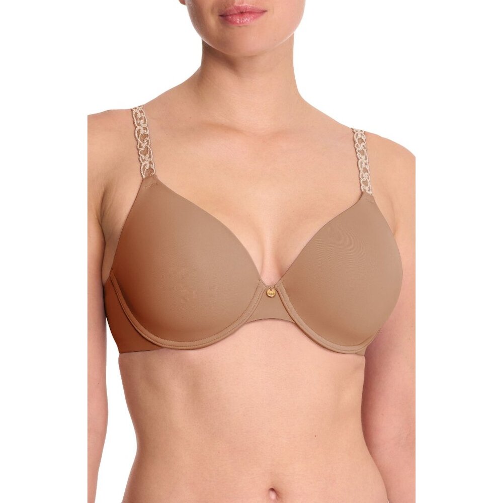 🆕 NATORI Pure Luxe Full Underwire T-Shirt Bra 34D Buff Cashmere #732080